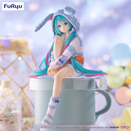 [PRE-ORDER] Hatsune Miku Noodle Stopper Figure (Rabbit Ear Hood Pajama Blue Color ver.)