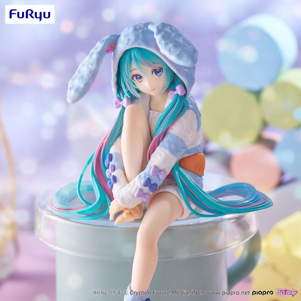 [PRE-ORDER] Hatsune Miku Noodle Stopper Figure (Rabbit Ear Hood Pajama Blue Color ver.)