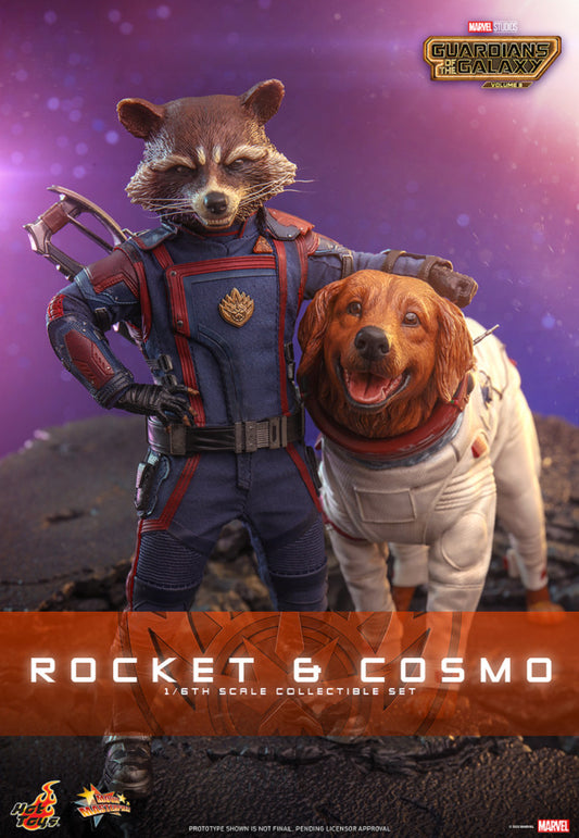 [IN STOCK in HK] MMS708 <<Guardians of the Galaxy Vol. 3>> 1:6 Rocket and Cosmo Collectible Set