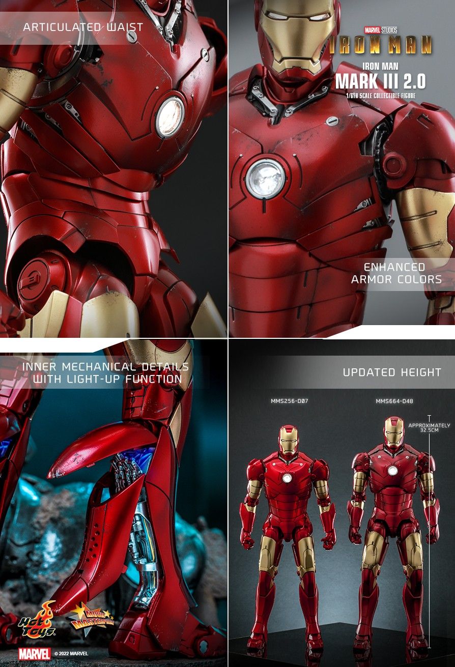 [IN STOCK In HK] Hot Toys MMS664D48B IRON MAN MARK III (2.0) 1/6TH SCA ...