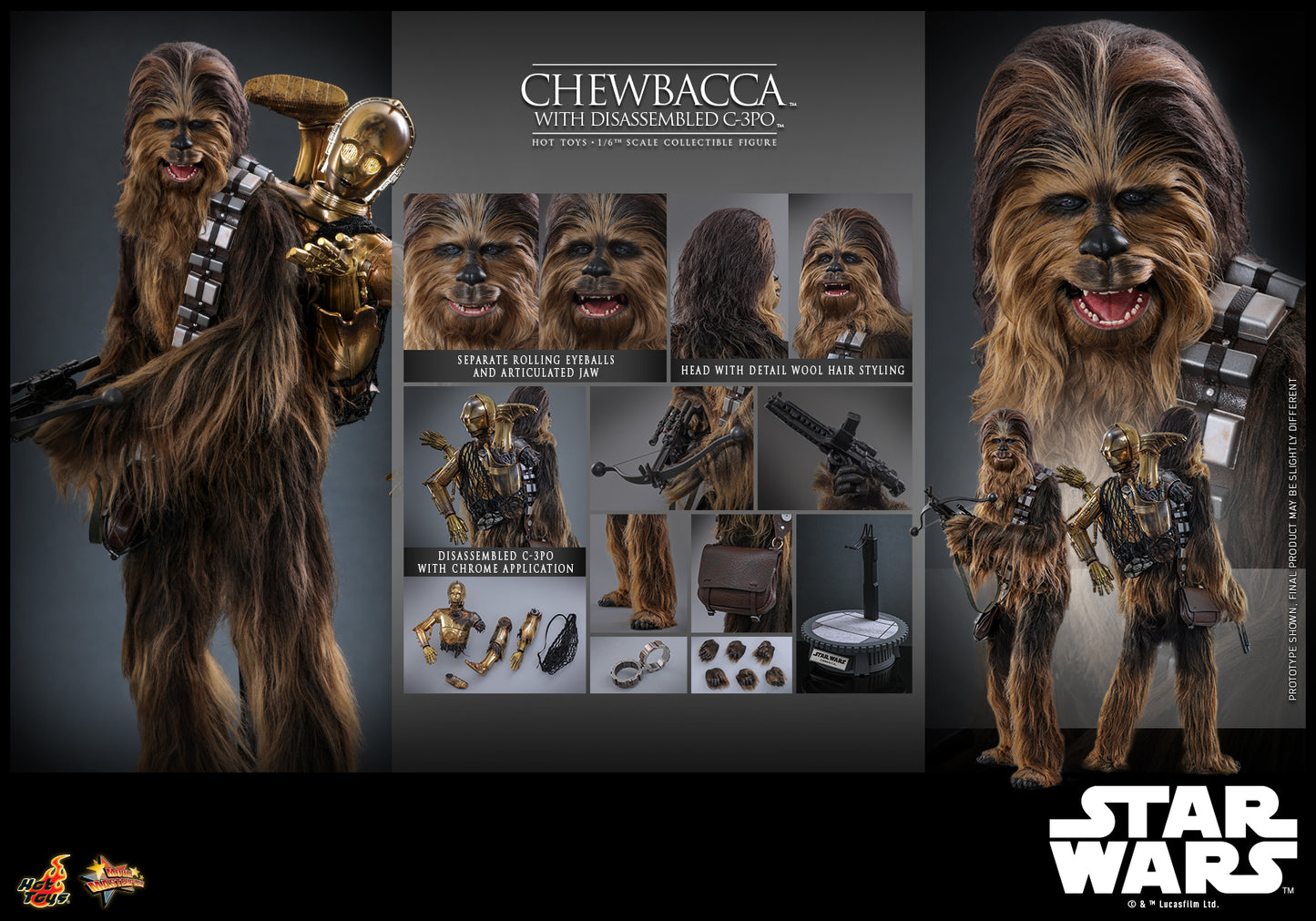 [PRE-ORDER] MMS766 "Star Wars: Episode V The Empire Strikes Back™" 1/6th scale Chewbacca™ with Disassembled C-3PO™ Collectible Figure