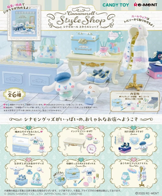[PRE-ORDER] Re-ment - Cinnamoroll Style Shop (Original Box Complete Set of 6)